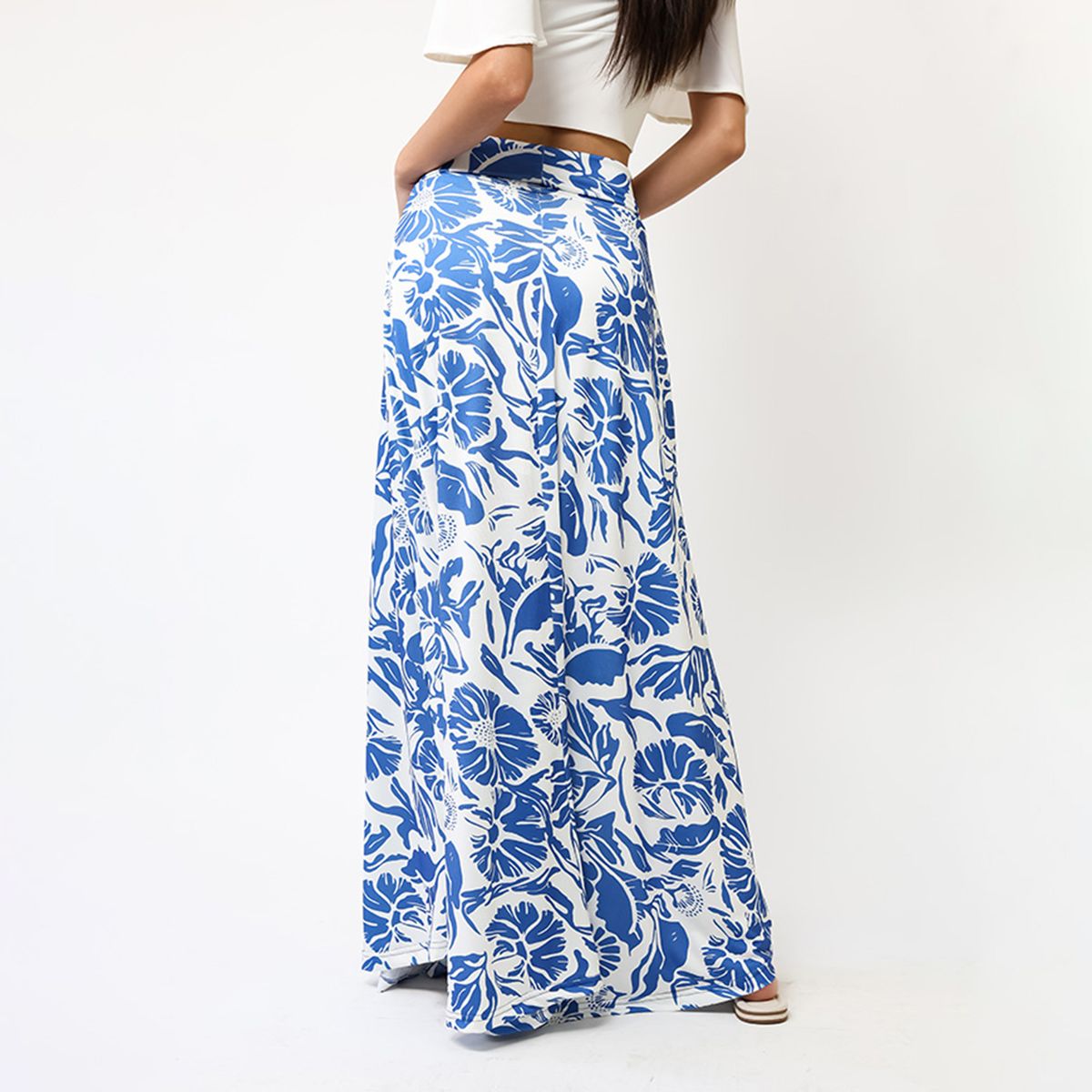 NATALIA SEGUEL - Falda Martina Celeste Hojas Natalia Seguel