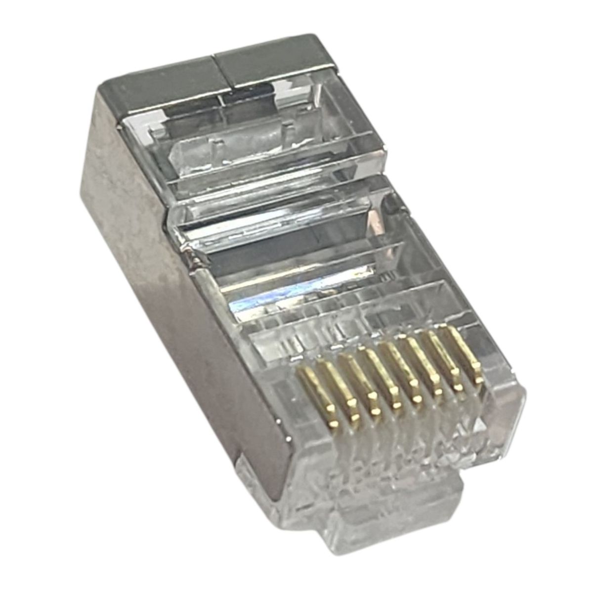 TECNOCENTER - Conector RJ-45 Metálico Cat 6 Red Ethernet Bolsa x100 Unds