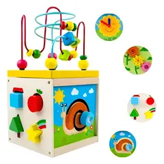 GENERICO - Cubo De Actividades Didáctico Montessori de Madera