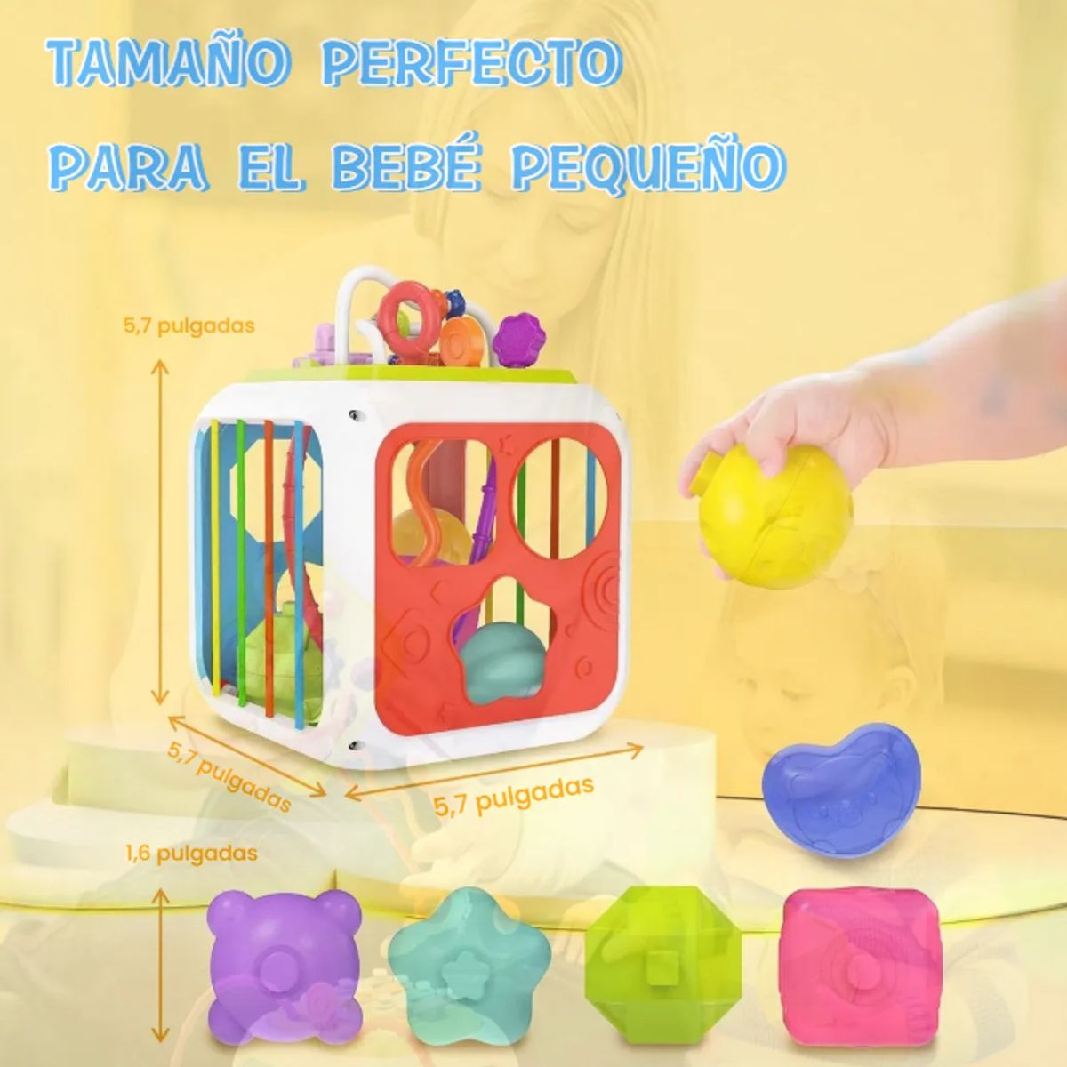 GENERICO - Cubo De Actividades 7 En 1 Juguete Para Bebé Cubo Montessori Blanco