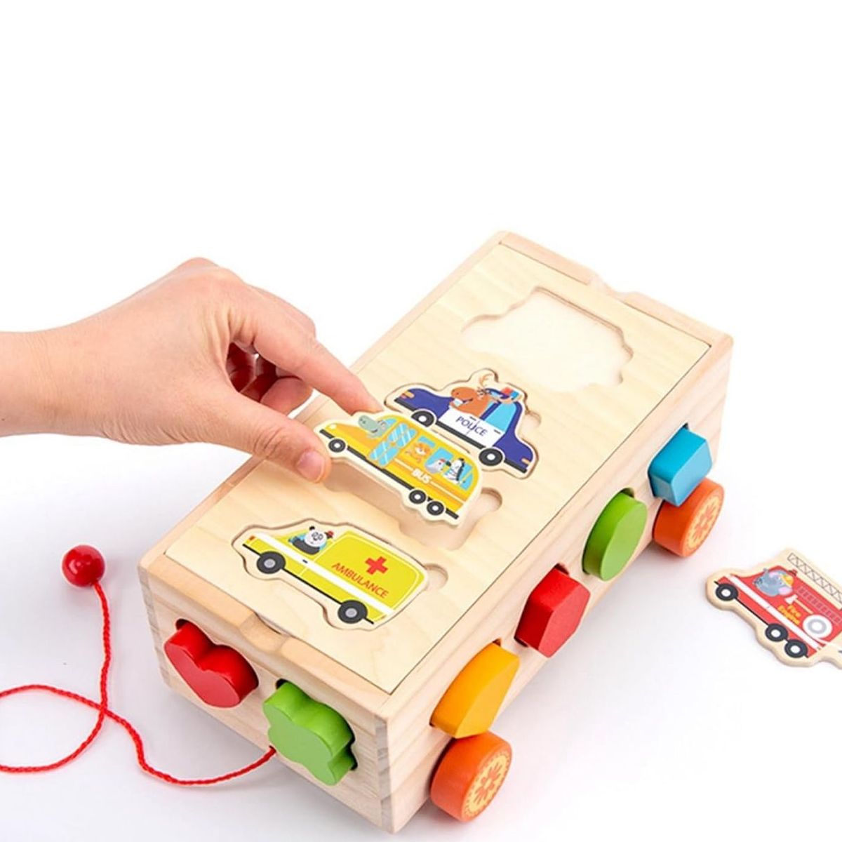 GENERICO - Juego De Encaje Y Arrastre Madera Para Niños