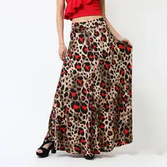 NATALIA SEGUEL - Falda Martina Animalprint Rojo