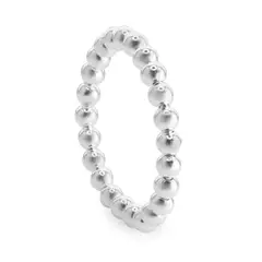 GENERICO - Anillo de Plata 925 Anti Estres Camino de Esferas Talla 17