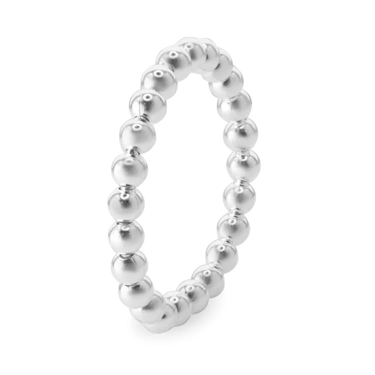 GENERICO - Anillo de Plata 925 Anti Estres Camino de Esferas Talla 17
