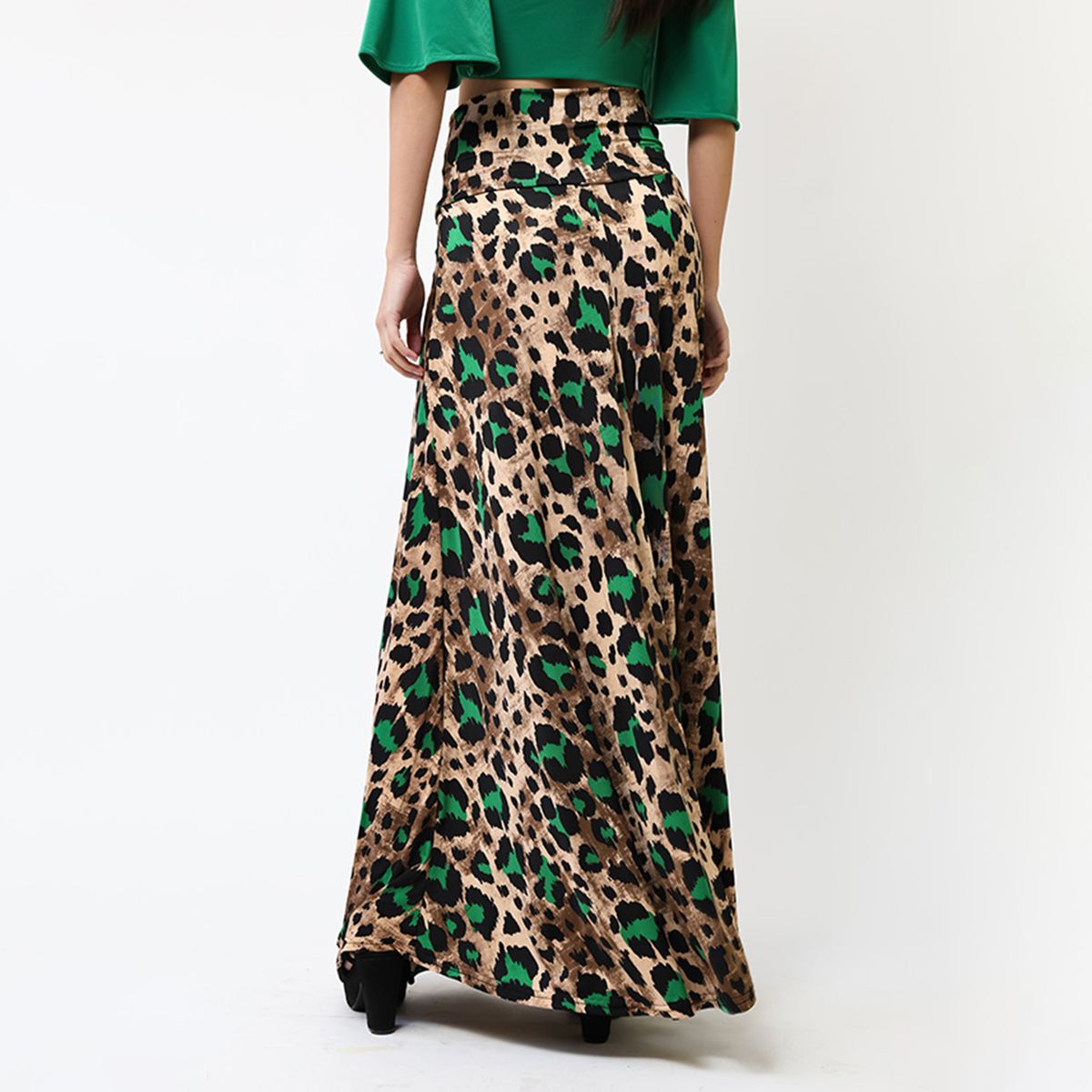 NATALIA SEGUEL - Falda Martina Animalprint Verde  Natalia Seguel