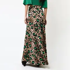 NATALIA SEGUEL - Falda Martina Animalprint Verde