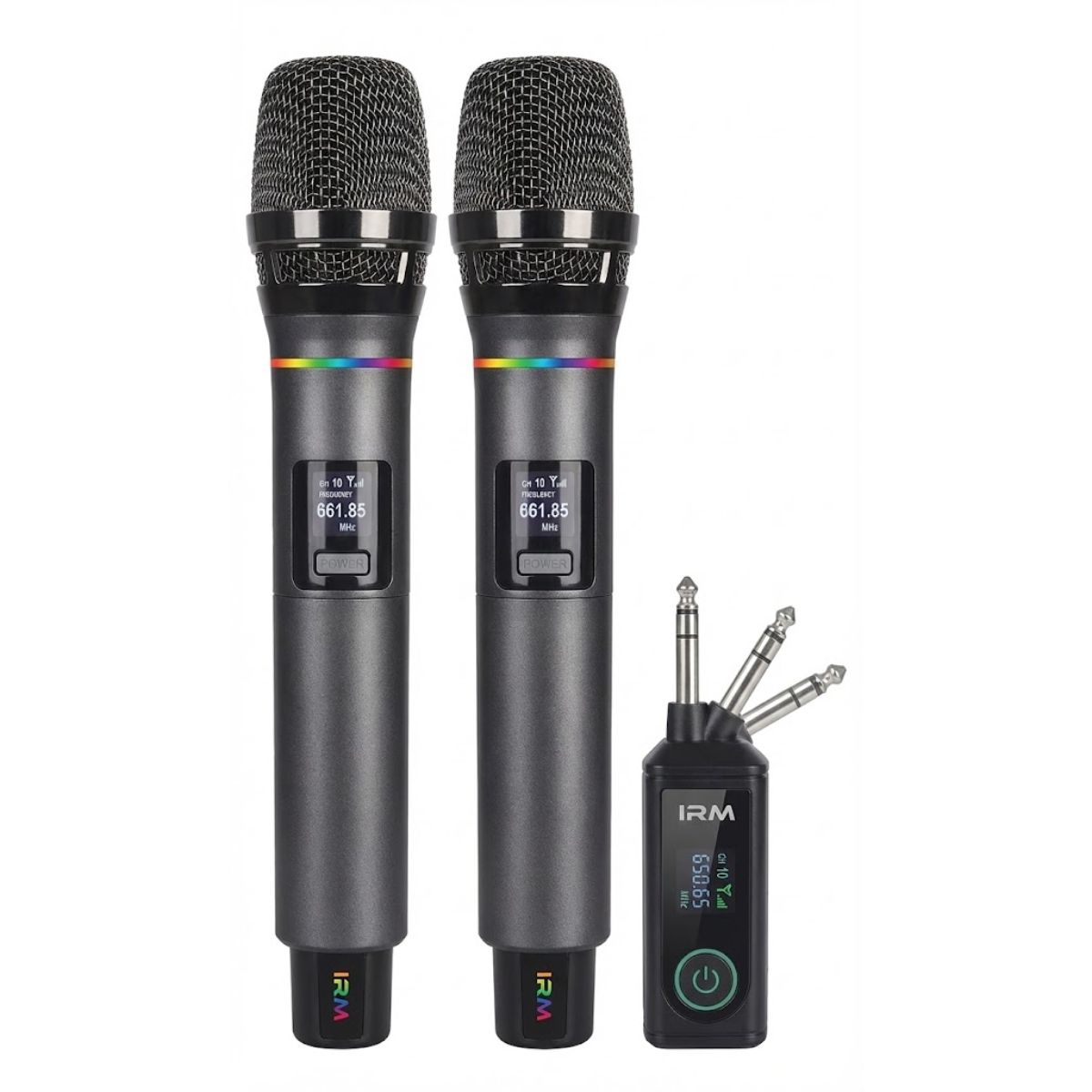 GENERICO - Pack 2 Micrófonos Inalámbricos Profesional Conexión Auxiliar