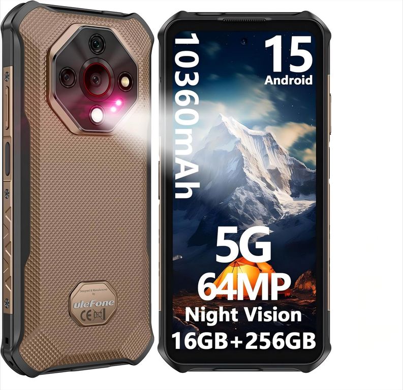 Armor X16Pro 5G Celular 16GB+256GB 10360mAh Android 15 Smartphone-marrón