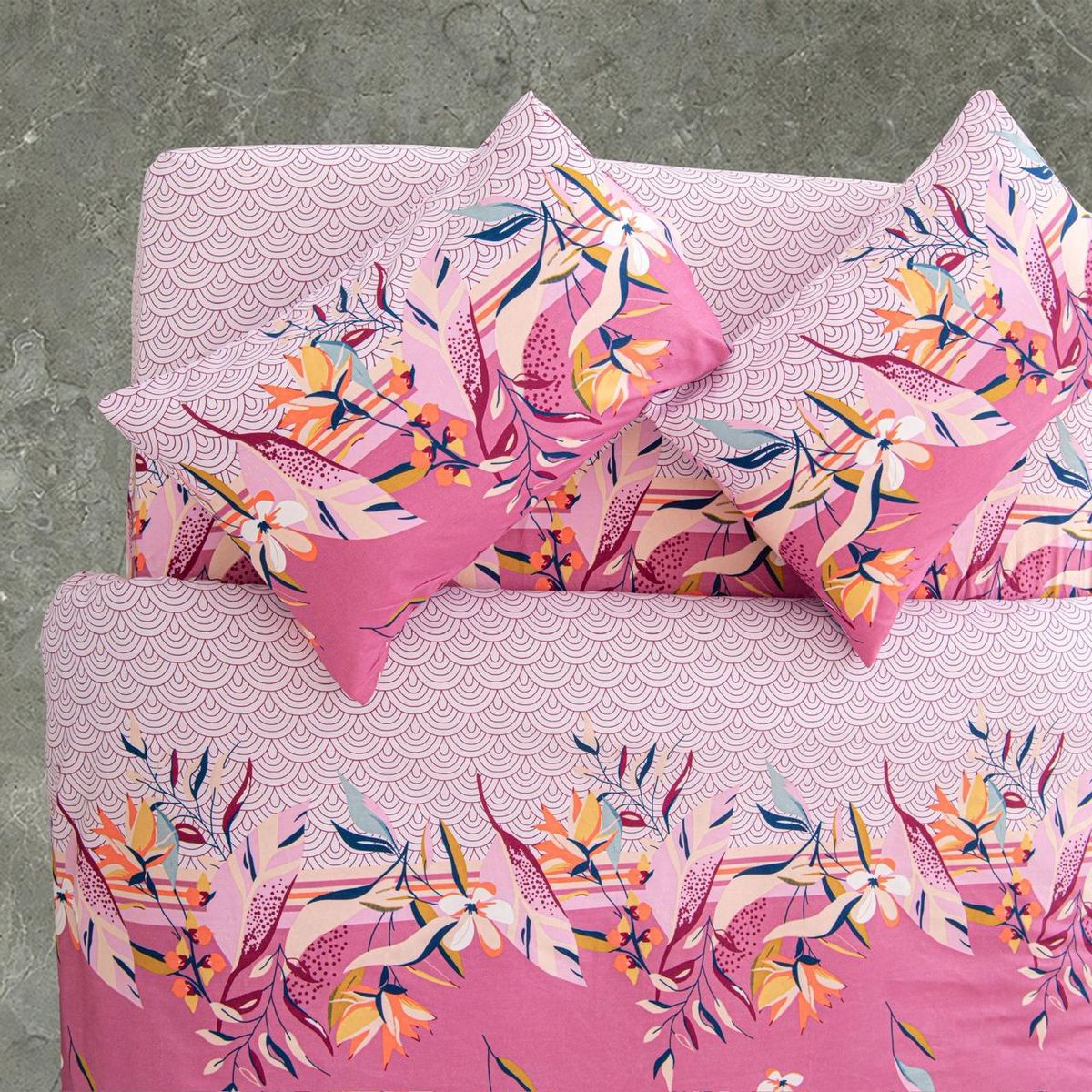 GENERICO - Juego de Sabana  Super King, 144  hilos,  rosa flor