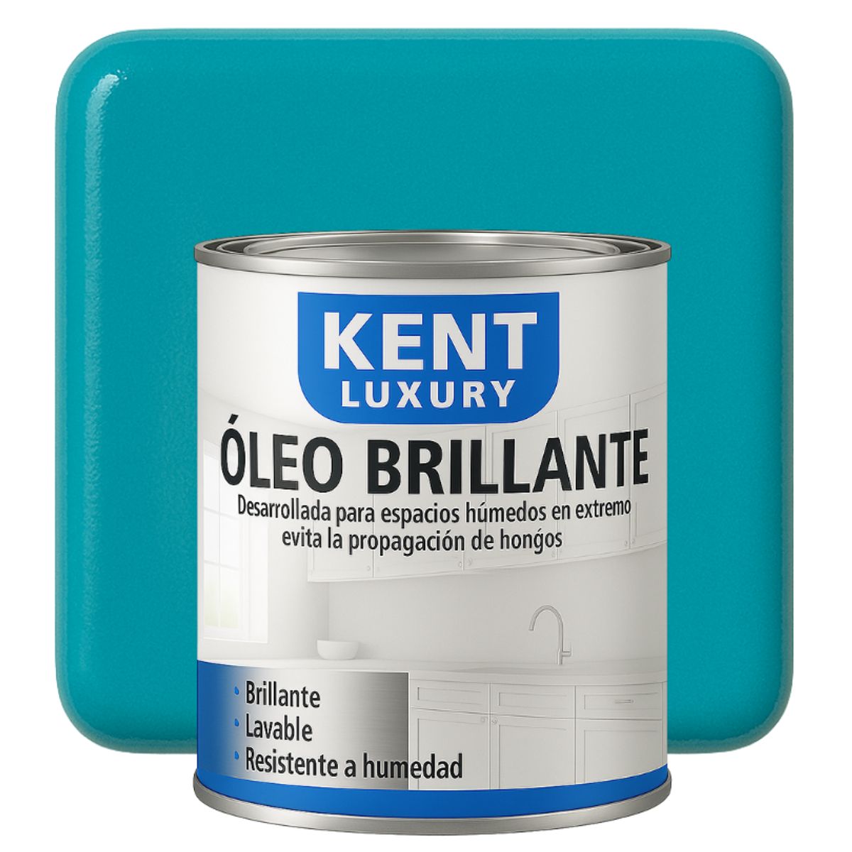 KENT - OLEO BRILLANTE - MULTISUPERFICIES - 1-8 GALON AZUL TURQUESA
