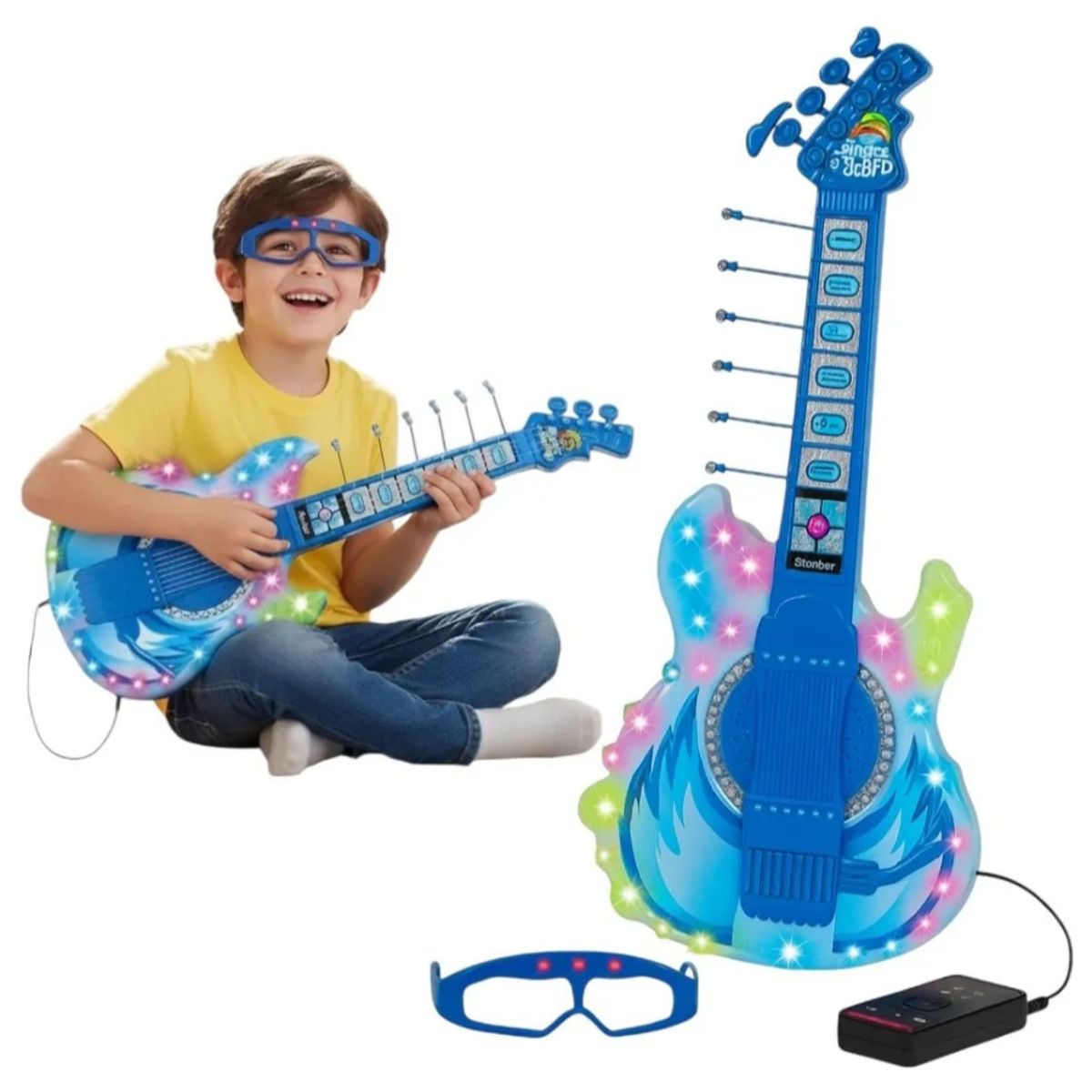 GENERICO - Guitarra Musical Con Luz Y Sonido Juguete Entrada Mp3