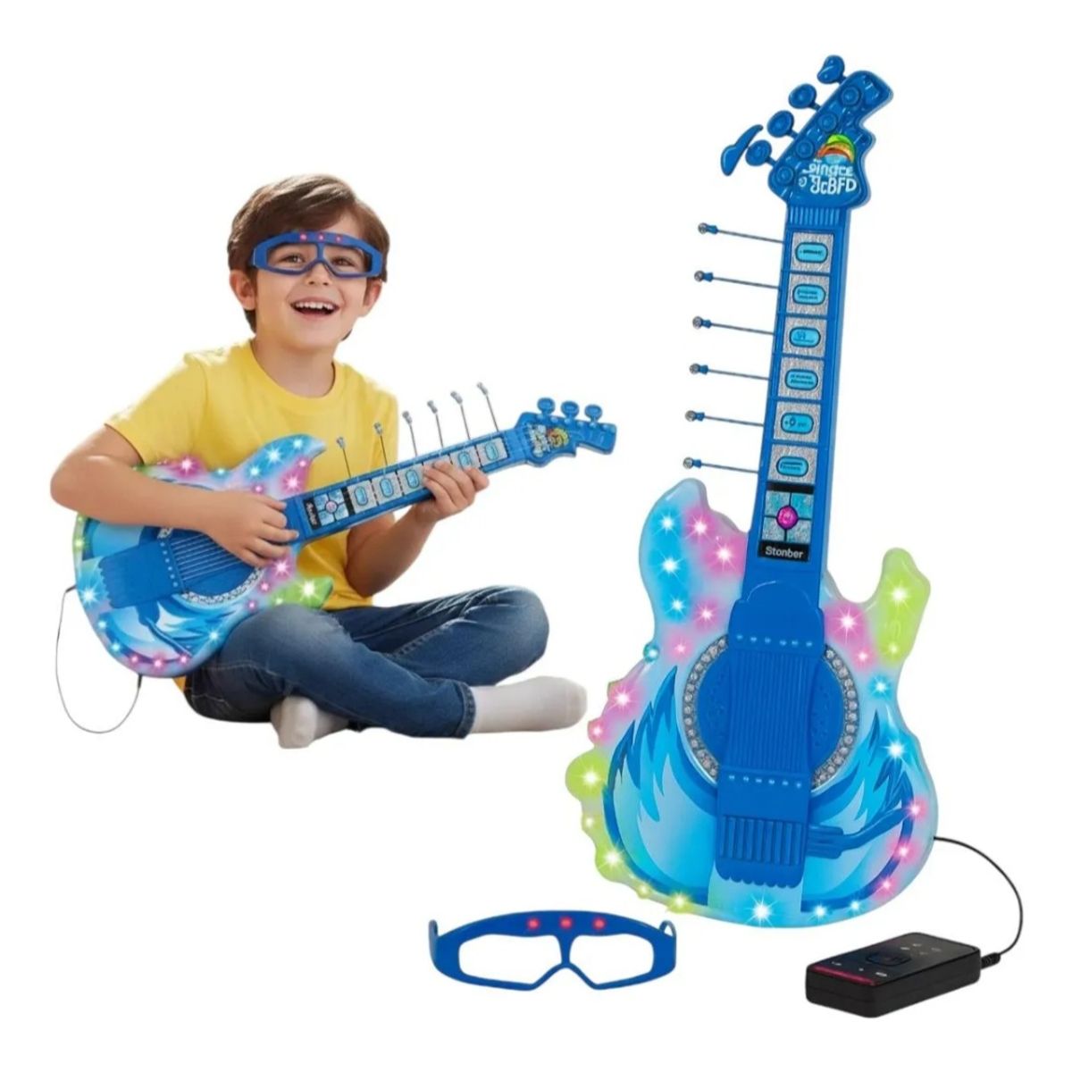 GENERICO - Guitarra Musical Con Luz Y Sonido Juguete Entrada Mp3