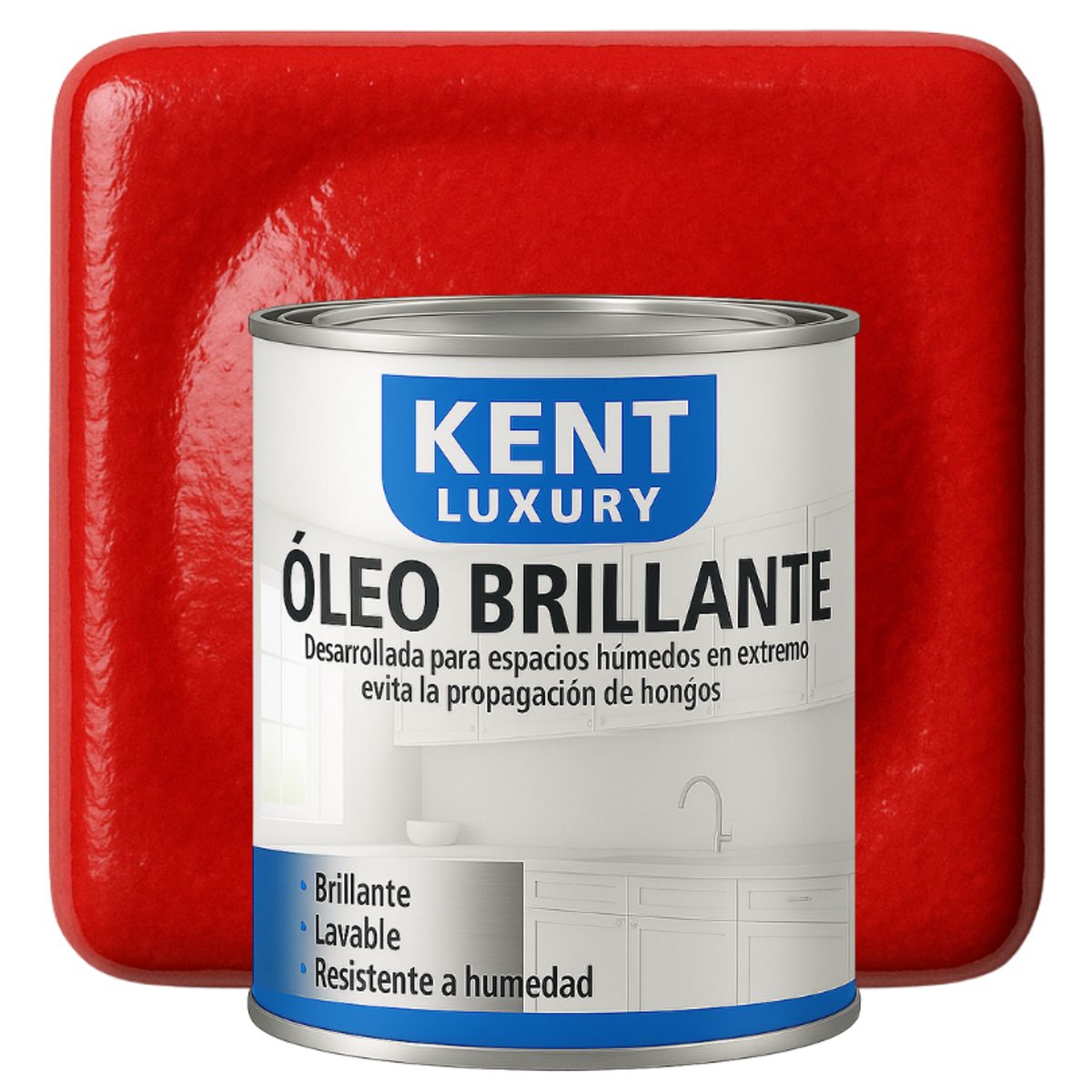 KENT - OLEO BRILLANTE - MULTISUPERFICIES - 1-8 GALON ROJO CARMÍN