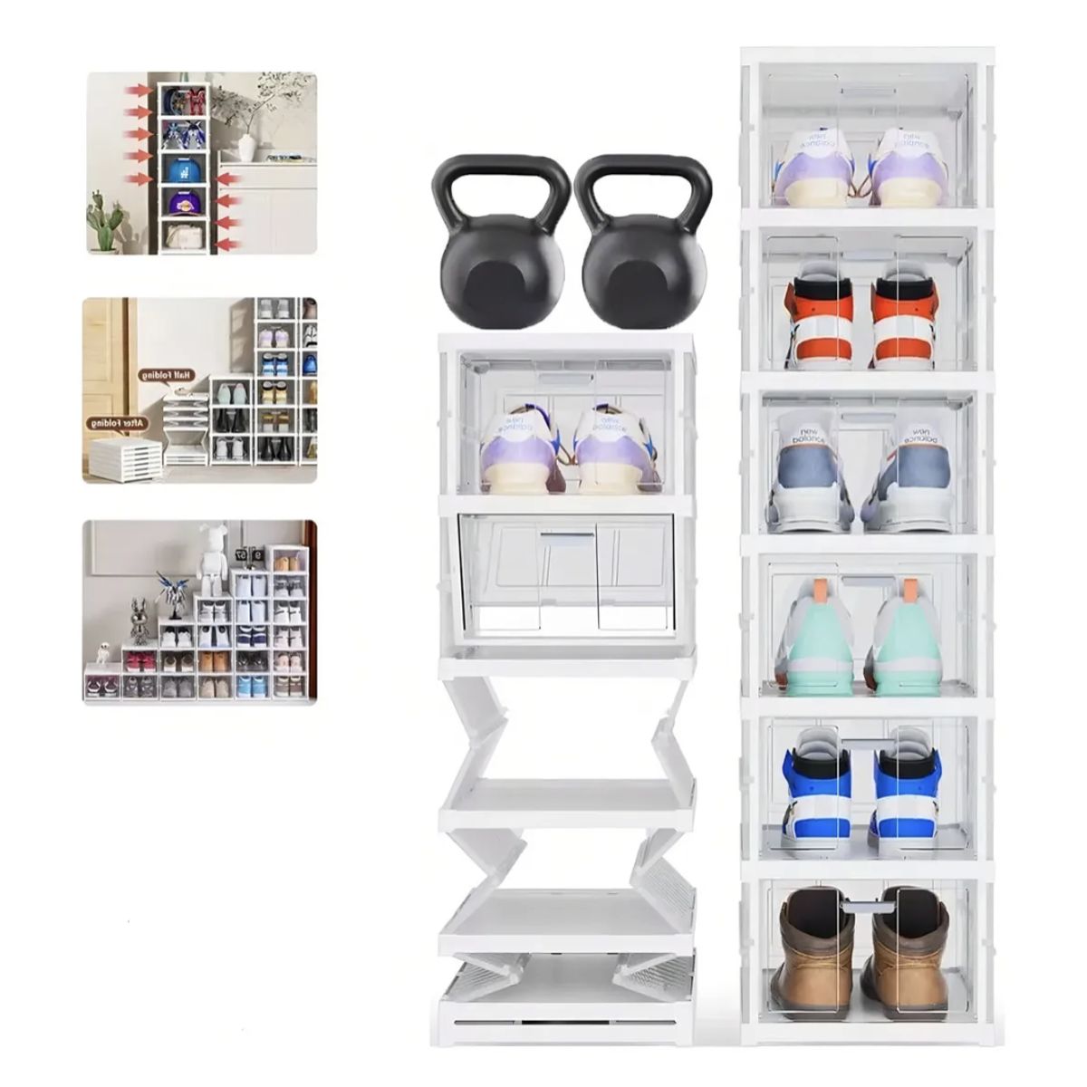 MOMO - Cajas Organizadoras Apilables Para Zapatos 6 Unidades Plegables