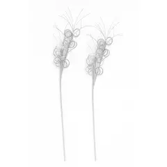 HERRERA MAISON - Set X2 Rama Navidad Despeinada Plateado Navidad 80 Cm