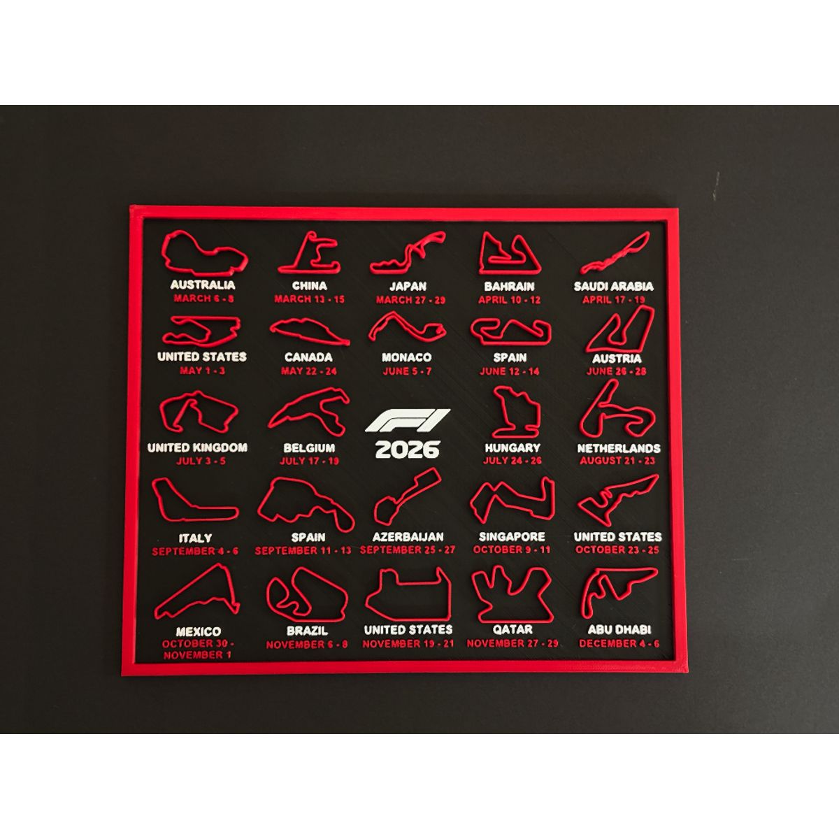 GENERICO - Calendario Circuito Fórmula 1 2026