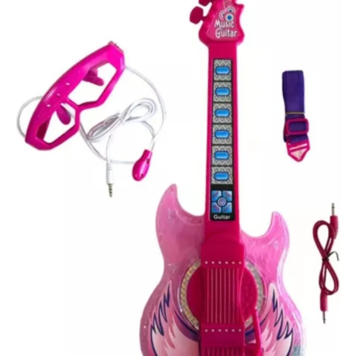 GENERICO - Guitarra Musical Con Luz Y Sonido Juguete Conexion Mp3