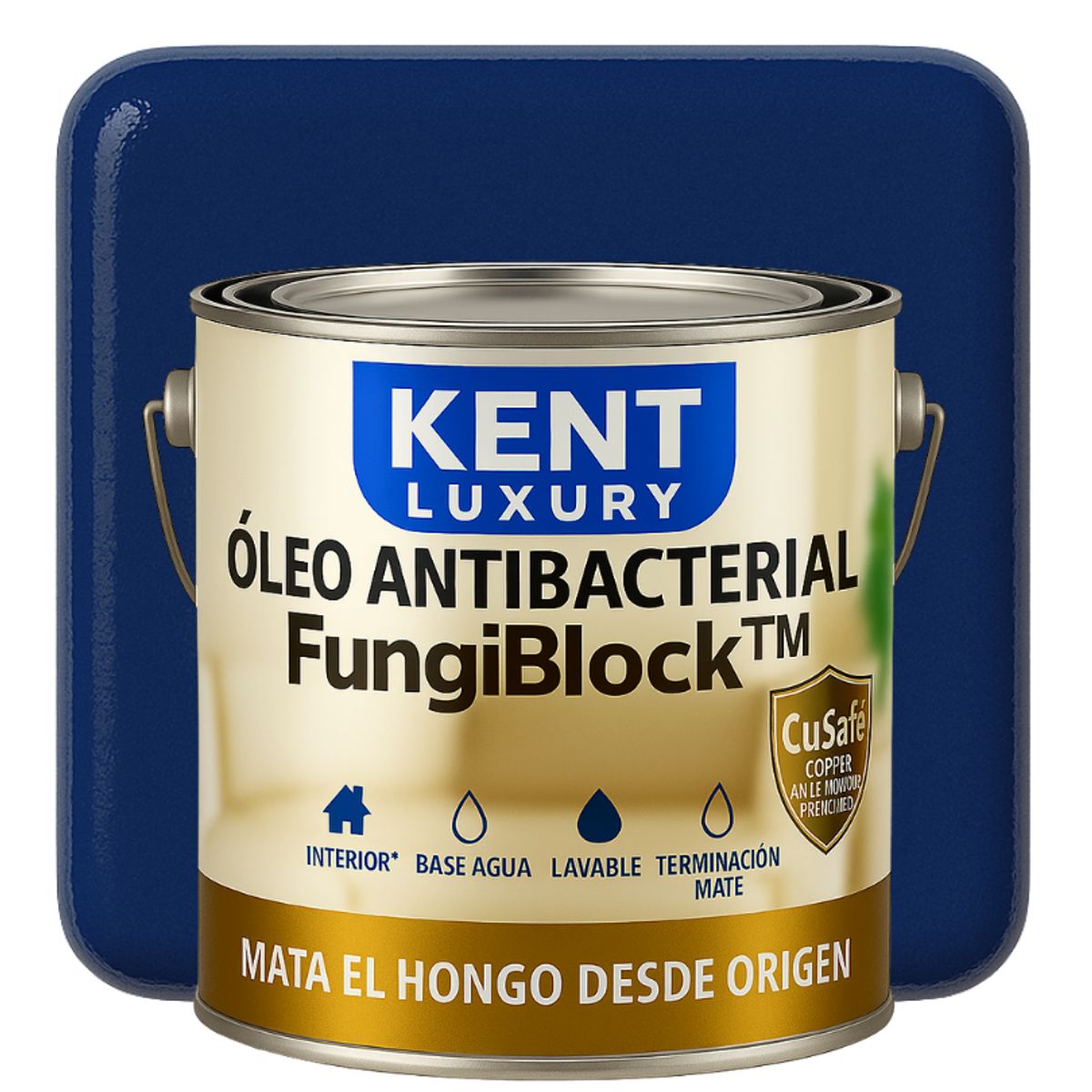 KENT - OLEO MATE INTERIOR BASE AGUA - ANTIBACTERIAL - GALON AZUL COBALTO