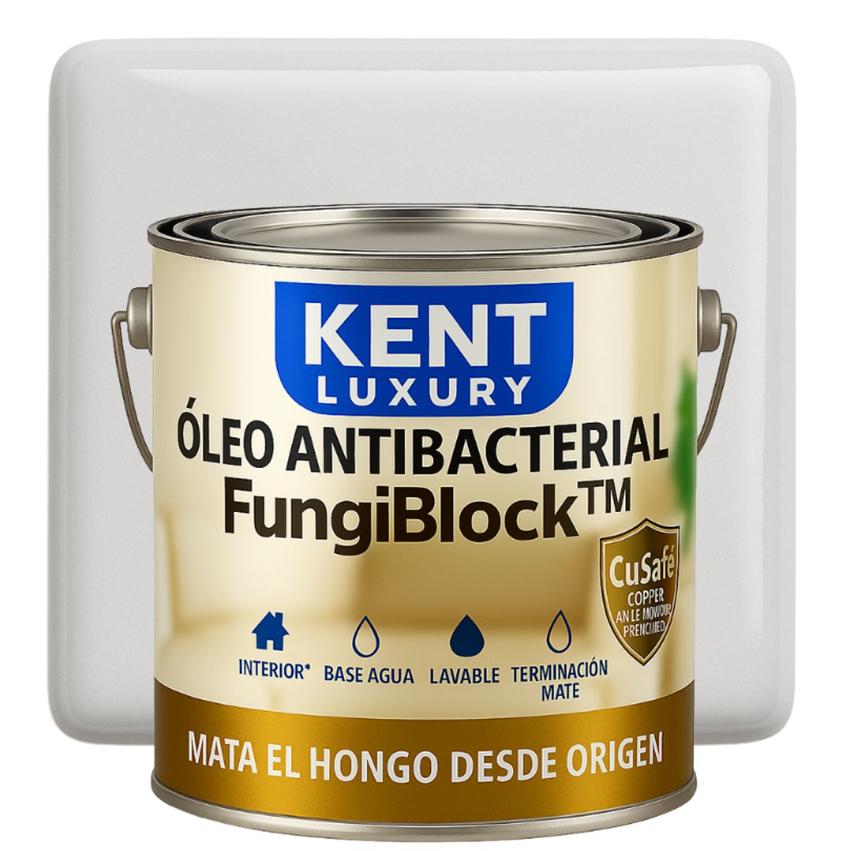 KENT - OLEO MATE INTERIOR BASE AGUA - ANTIBACTERIAL - GALON GRIS PERLA