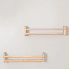 GENERICO - Repisas de Madera Natural para Libros Infantiles pack 2 un