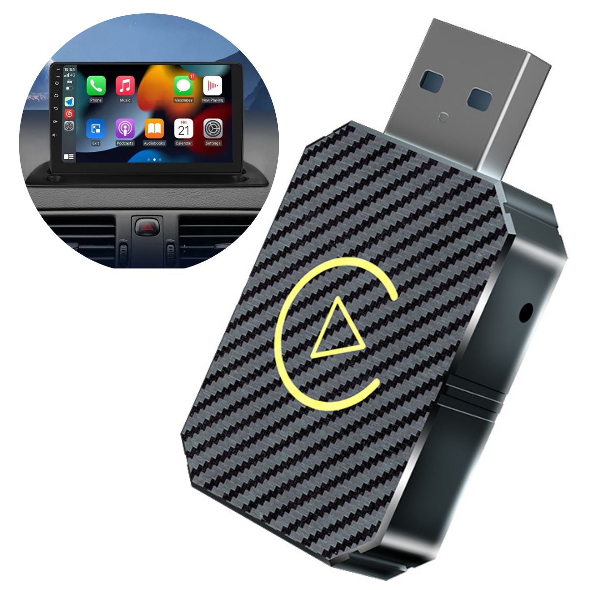 GENERICO - Adaptador Carplay Android Auto Inalámbrico Universal