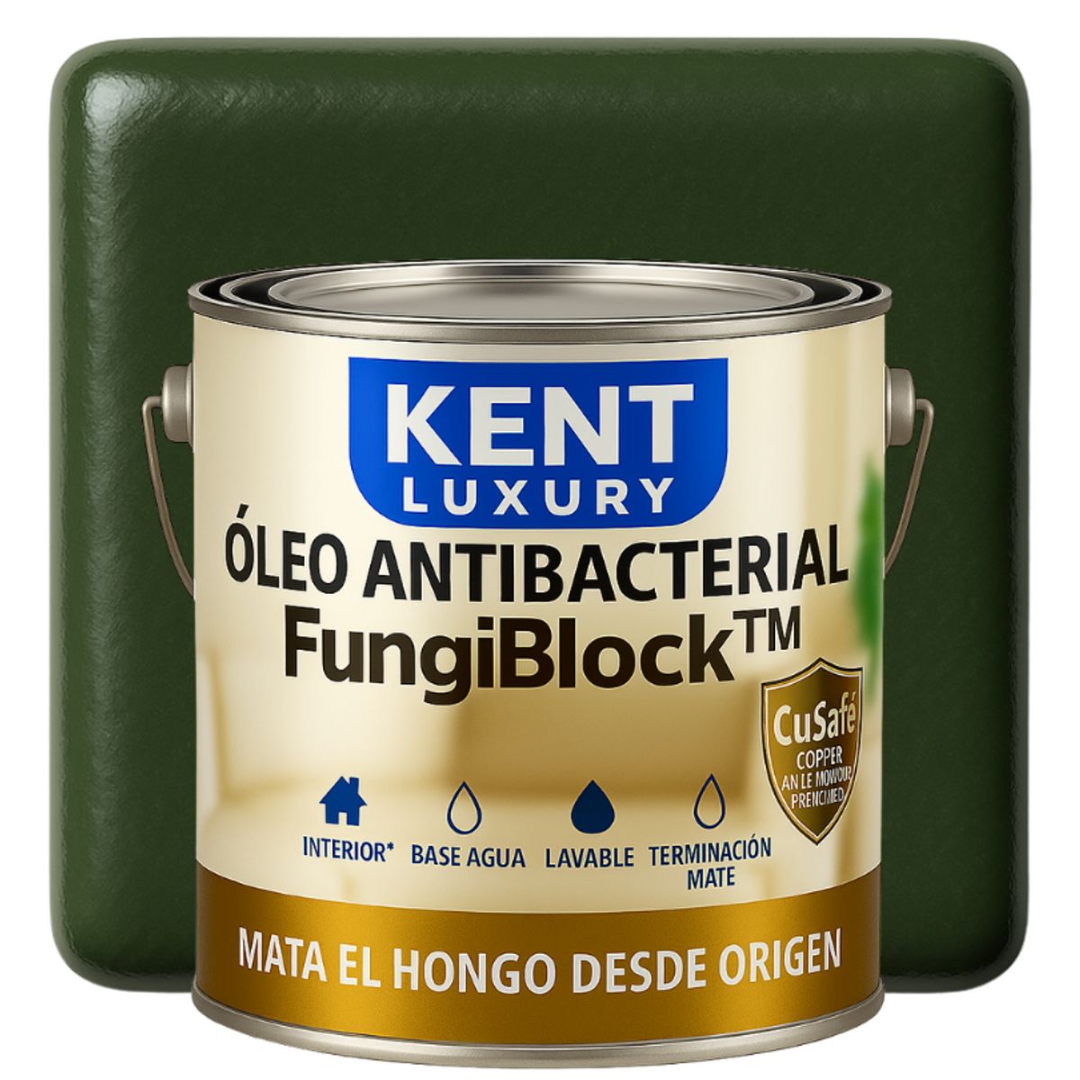 KENT - OLEO MATE INTERIOR BASE AGUA - ANTIBACTERIAL - GALON VERDE ÓXIDO
