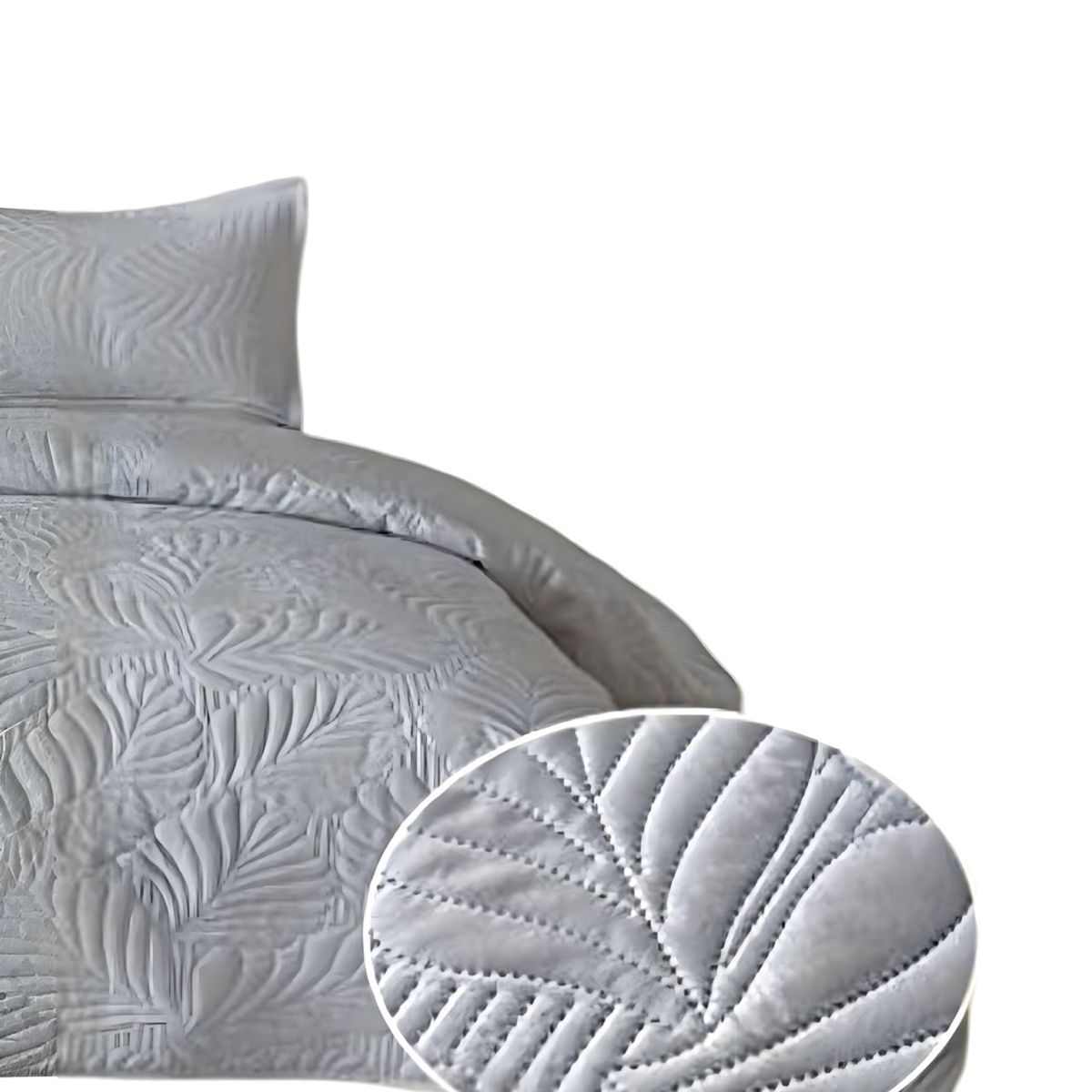 GENERICO - CUBRECAMA QUILT DE VERANO PLAZA Y MEDIA GRIS P2