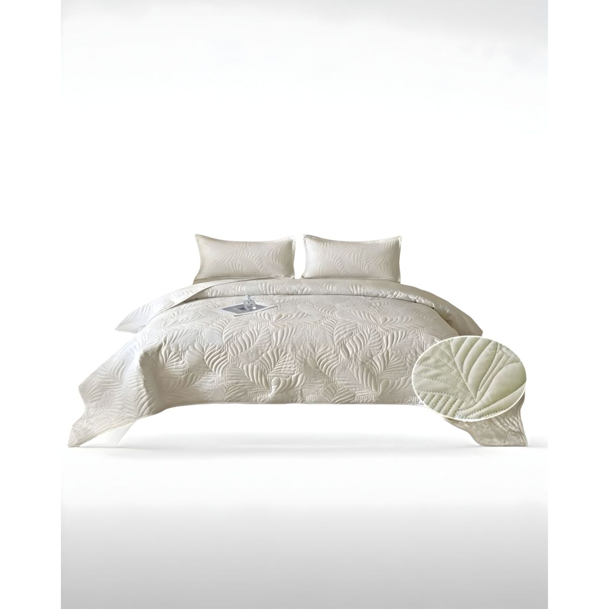 GENERICO - CUBRECAMA QUILT DE VERANO PLAZA Y MEDIA BEIGE P4_.