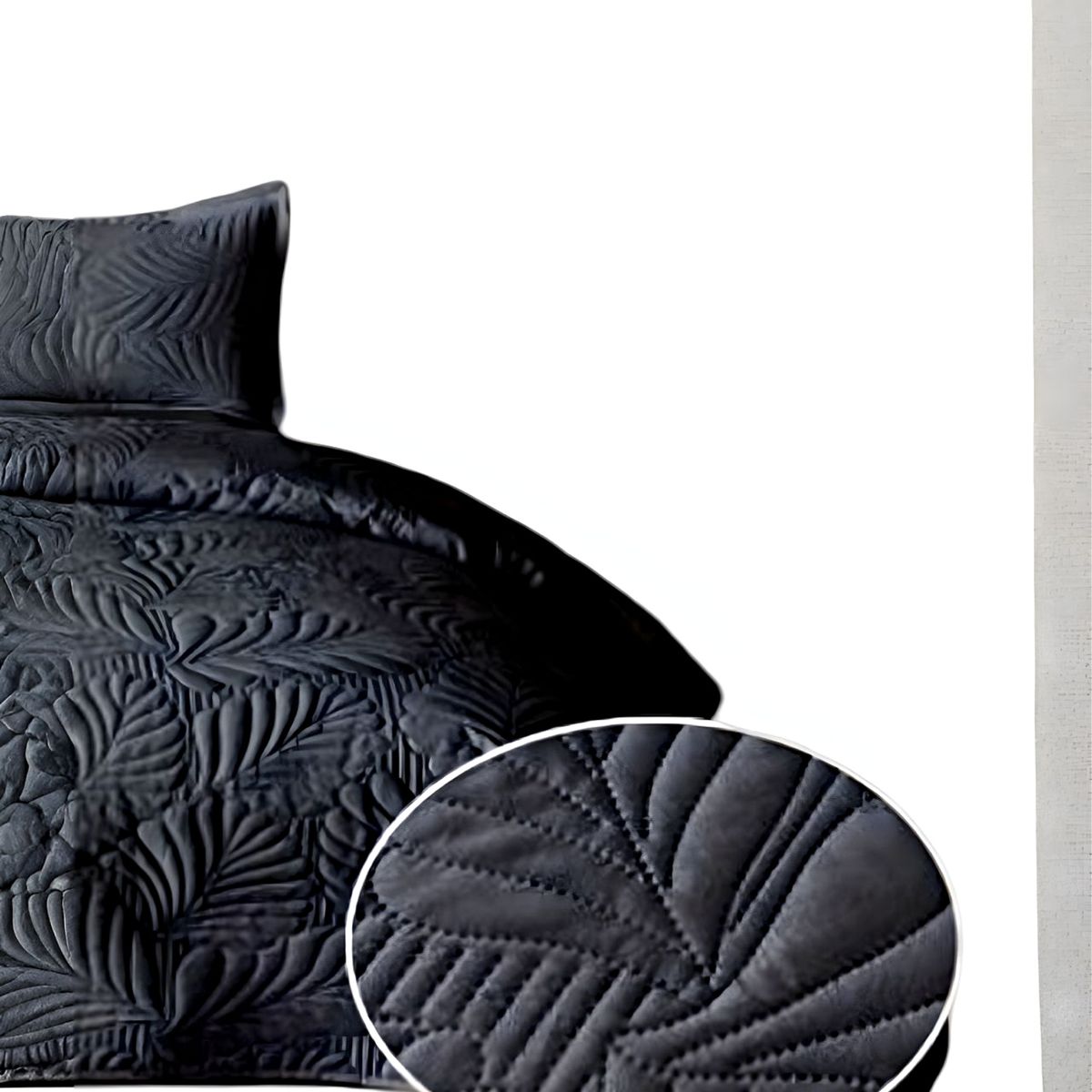 GENERICO - CUBRECAMA QUILT DE VERANO PLAZA Y MEDIA NEGRO P5_.