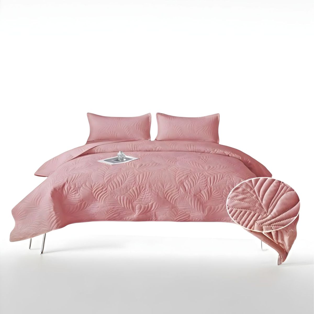 GENERICO - CUBRECAMA QUILT DE VERANO KING ROSADO K6_.