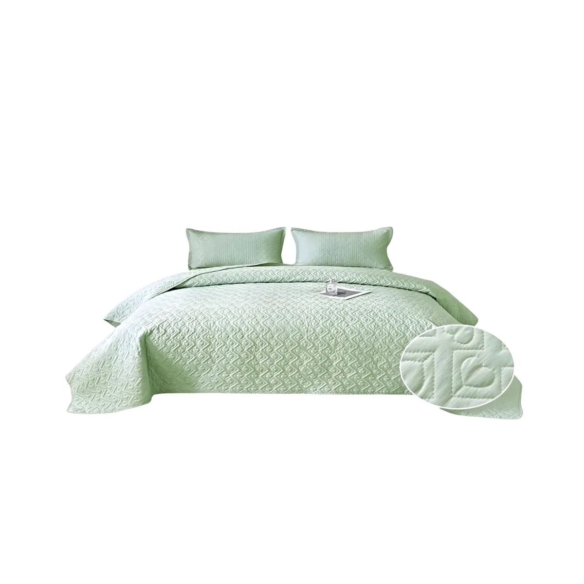 GENERICO - CUBRECAMA QUILT DE VERANO KING DISEÑO CORAZON 3_.