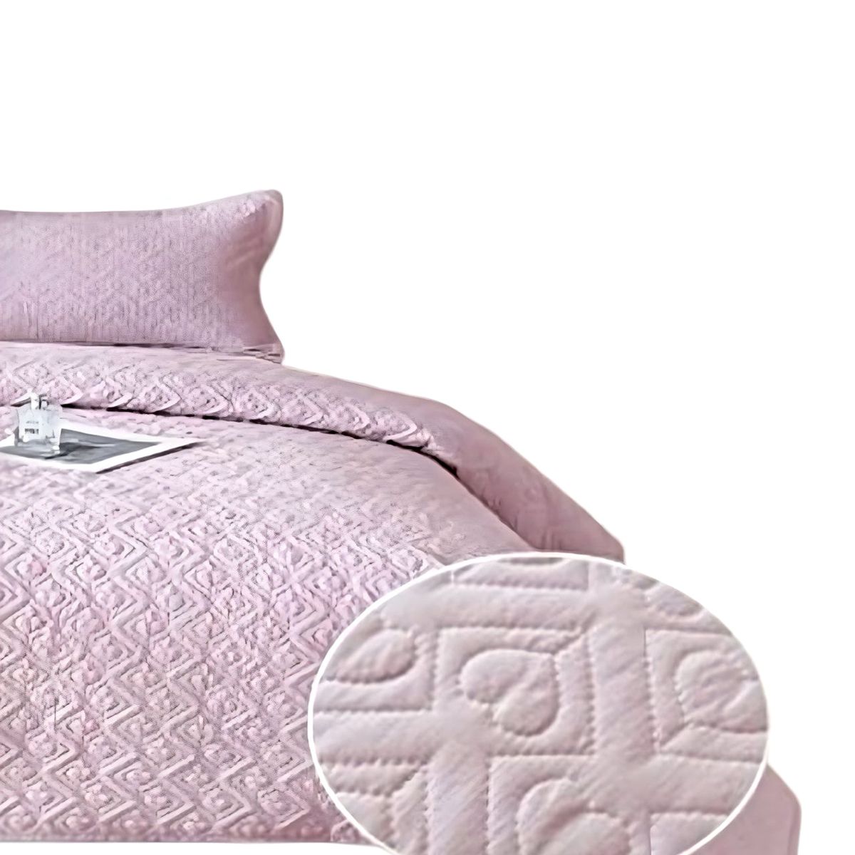 GENERICO - CUBRECAMA QUILT DE VERANO KING DISEÑO CORAZON 4