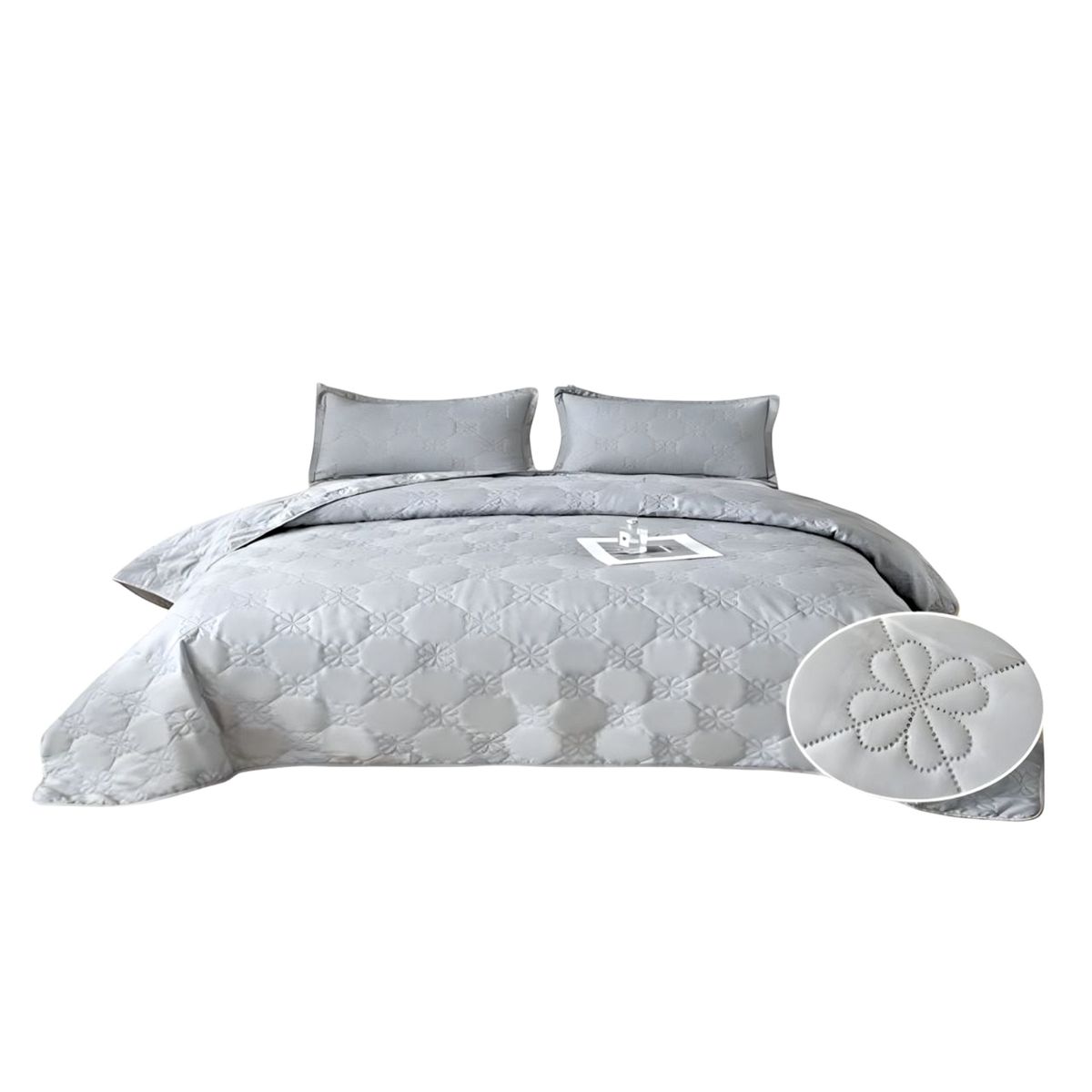GENERICO - CUBRECAMA QUILT DE VERANO PLAZA Y MEDIA DISEÑO FLOR 2