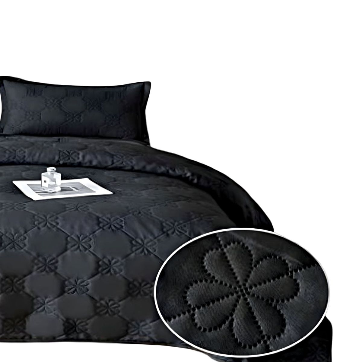 GENERICO - CUBRECAMA QUILT DE VERANO PLAZA Y MEDIA DISEÑO FLOR 5