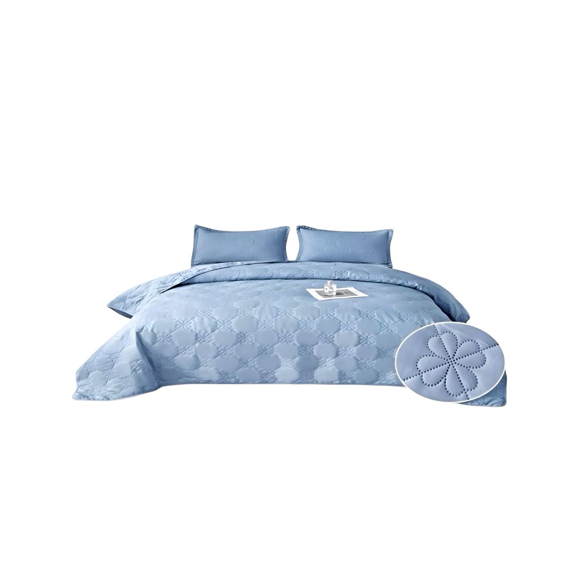 GENERICO - CUBRECAMA QUILT DE VERANO KING DISEÑO FLOR 6