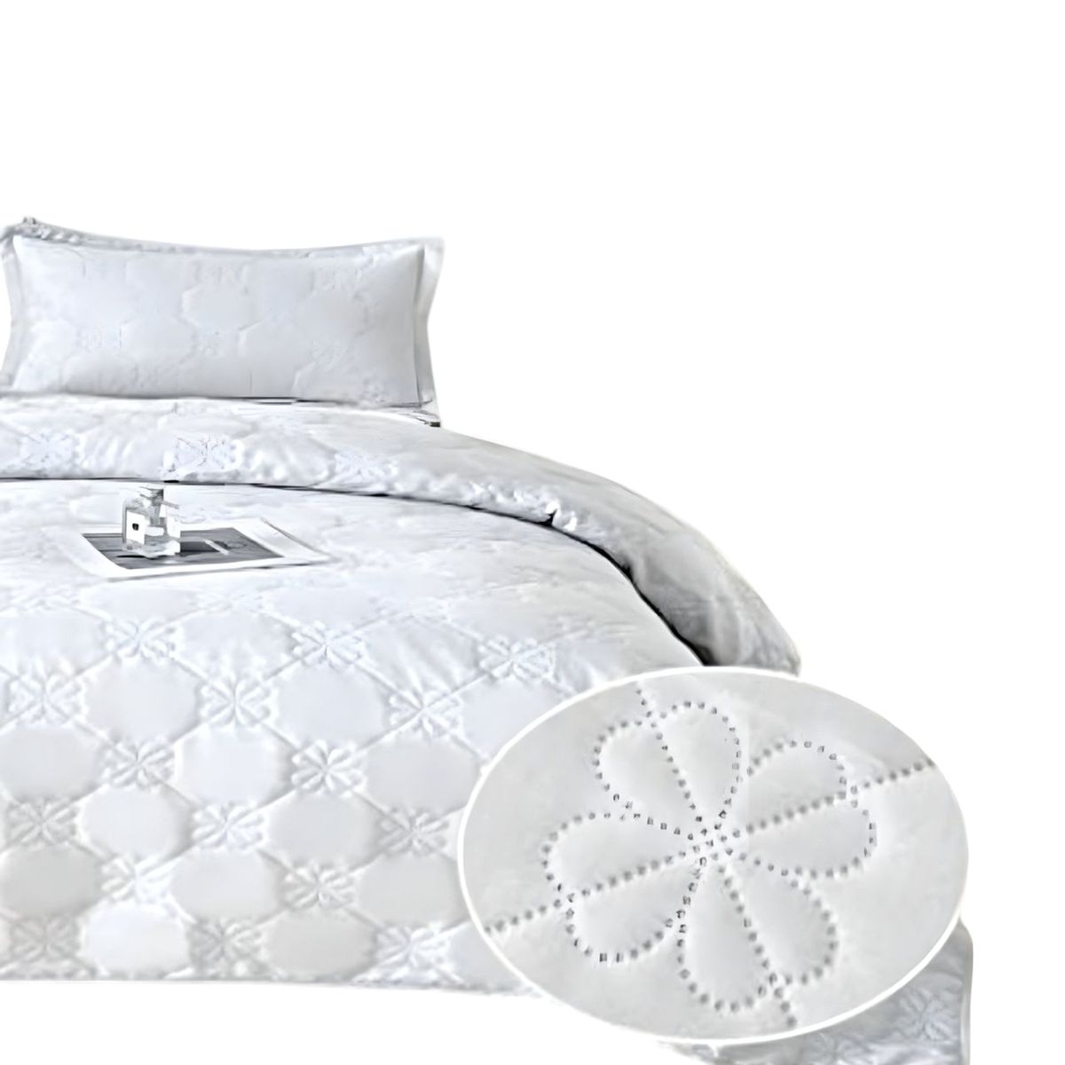 GENERICO - CUBRECAMA QUILT DE VERANO KING DISEÑO FLOR 1