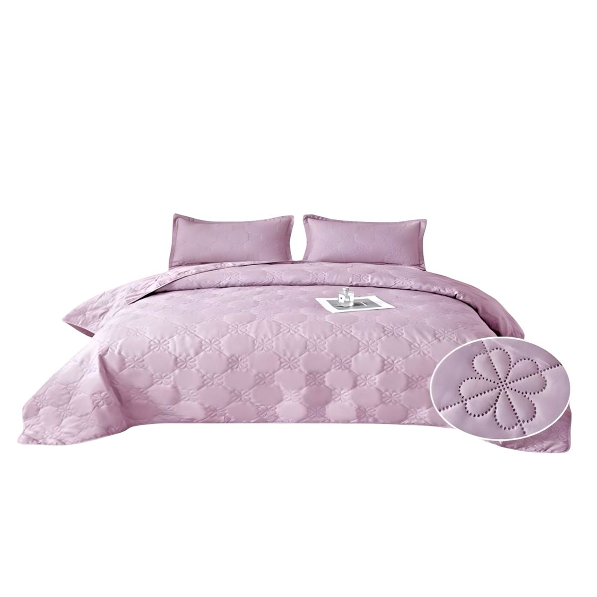 GENERICO - CUBRECAMA QUILT DE VERANO KING DISEÑO FLOR 4_.