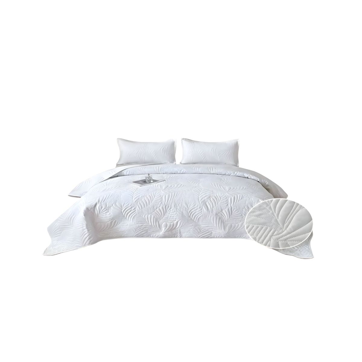 GENERICO - CUBRECAMA QUILT DE VERANO PLAZA Y MEDIA BLANCO P1