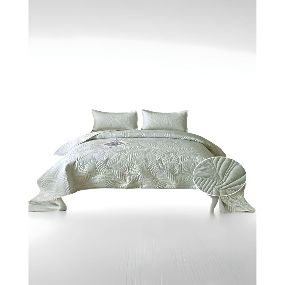 GENERICO - CUBRECAMA QUILT DE VERANO PLAZA Y MEDIA VERDE P3