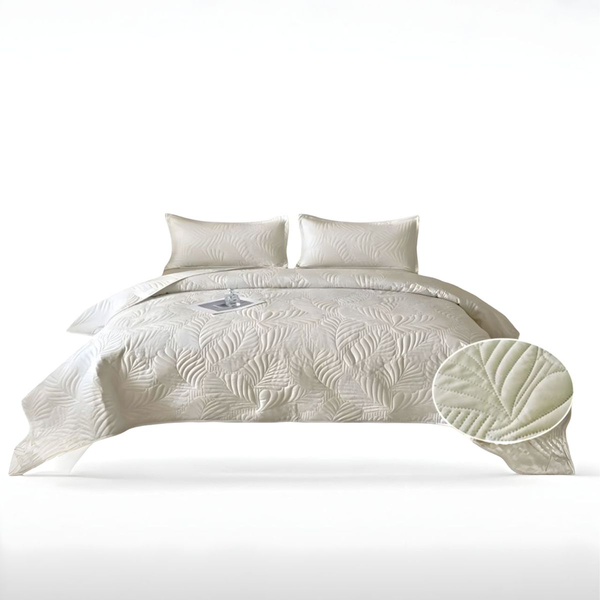 GENERICO - CUBRECAMA QUILT DE VERANO PLAZA Y MEDIA BEIGE P4