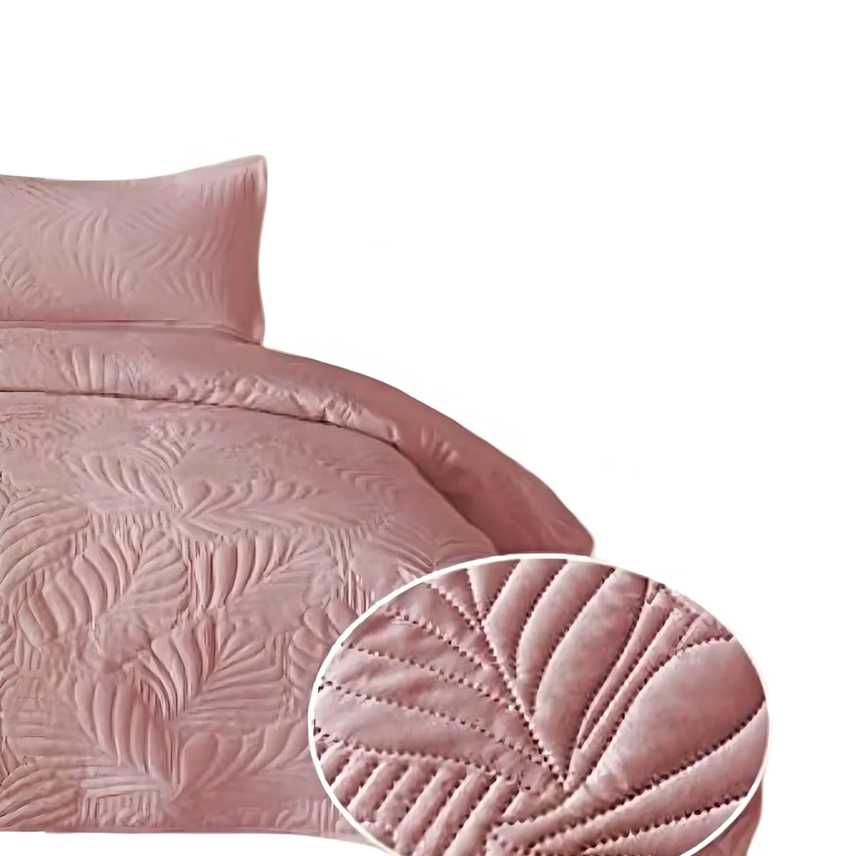 GENERICO - CUBRECAMA QUILT DE VERANO 2 PLAZAS ROSADO 26