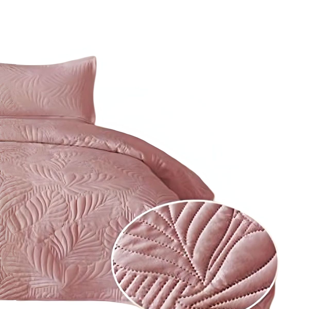 GENERICO - CUBRECAMA QUILT DE VERANO KING ROSADO K6