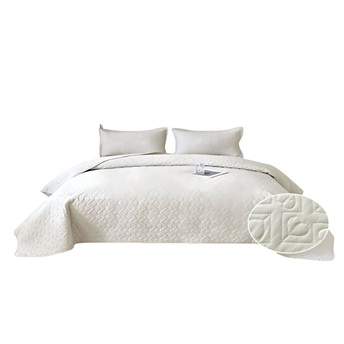 GENERICO - CUBRECAMA QUILT DE VERANO KING DISEÑO CORAZON 1