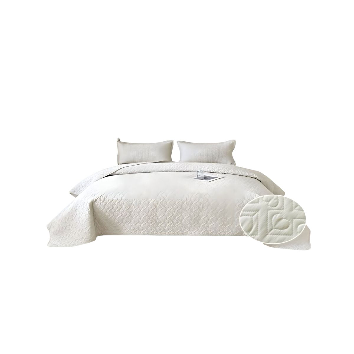 GENERICO - CUBRECAMA QUILT DE VERANO KING DISEÑO CORAZON 1