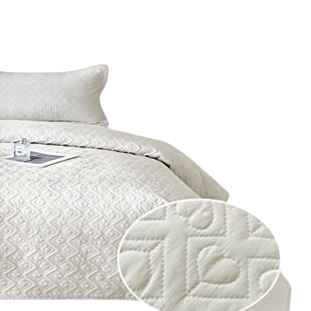 GENERICO - CUBRECAMA QUILT DE VERANO KING DISEÑO CORAZON 1