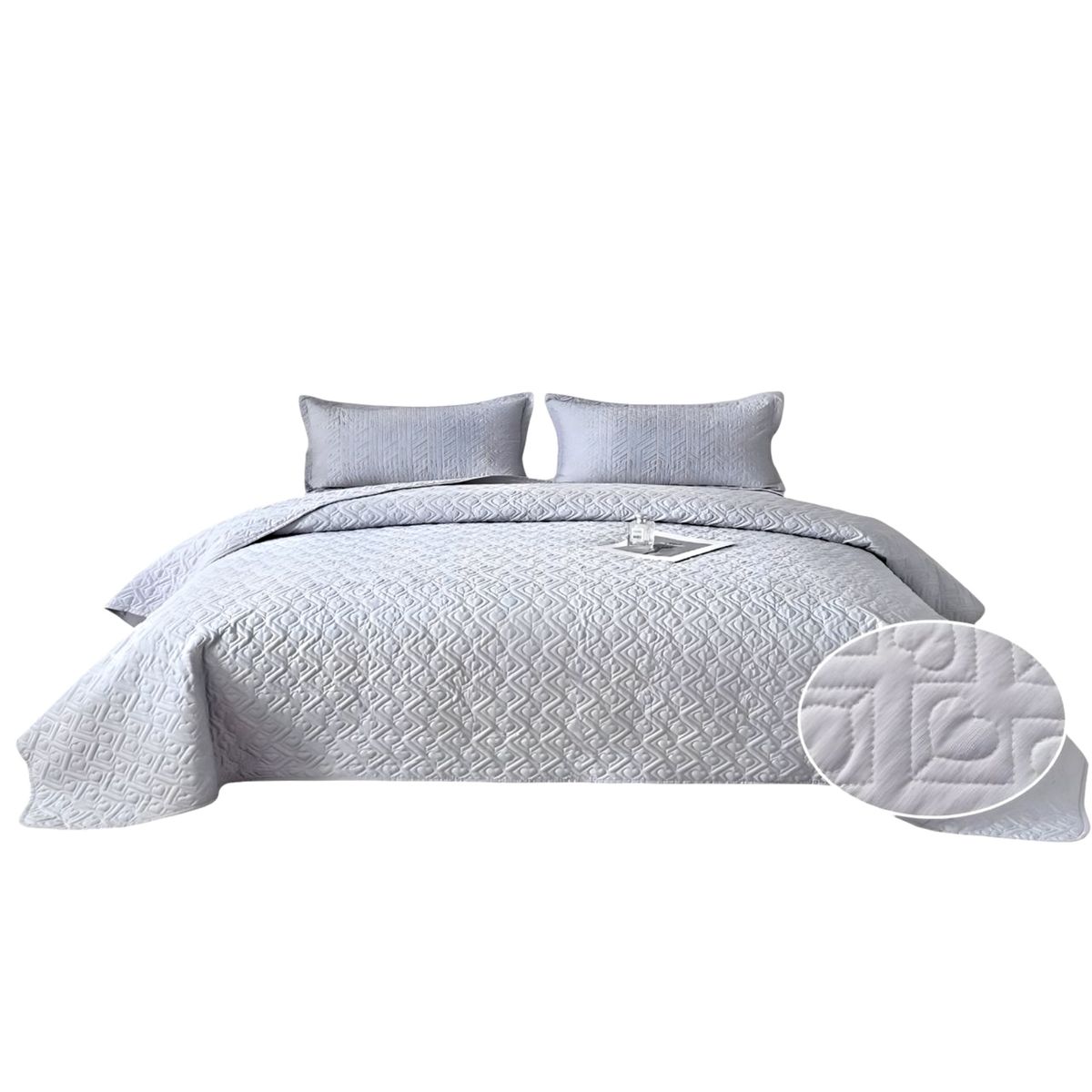 GENERICO - CUBRECAMA QUILT DE VERANO KING DISEÑO CORAZON 2
