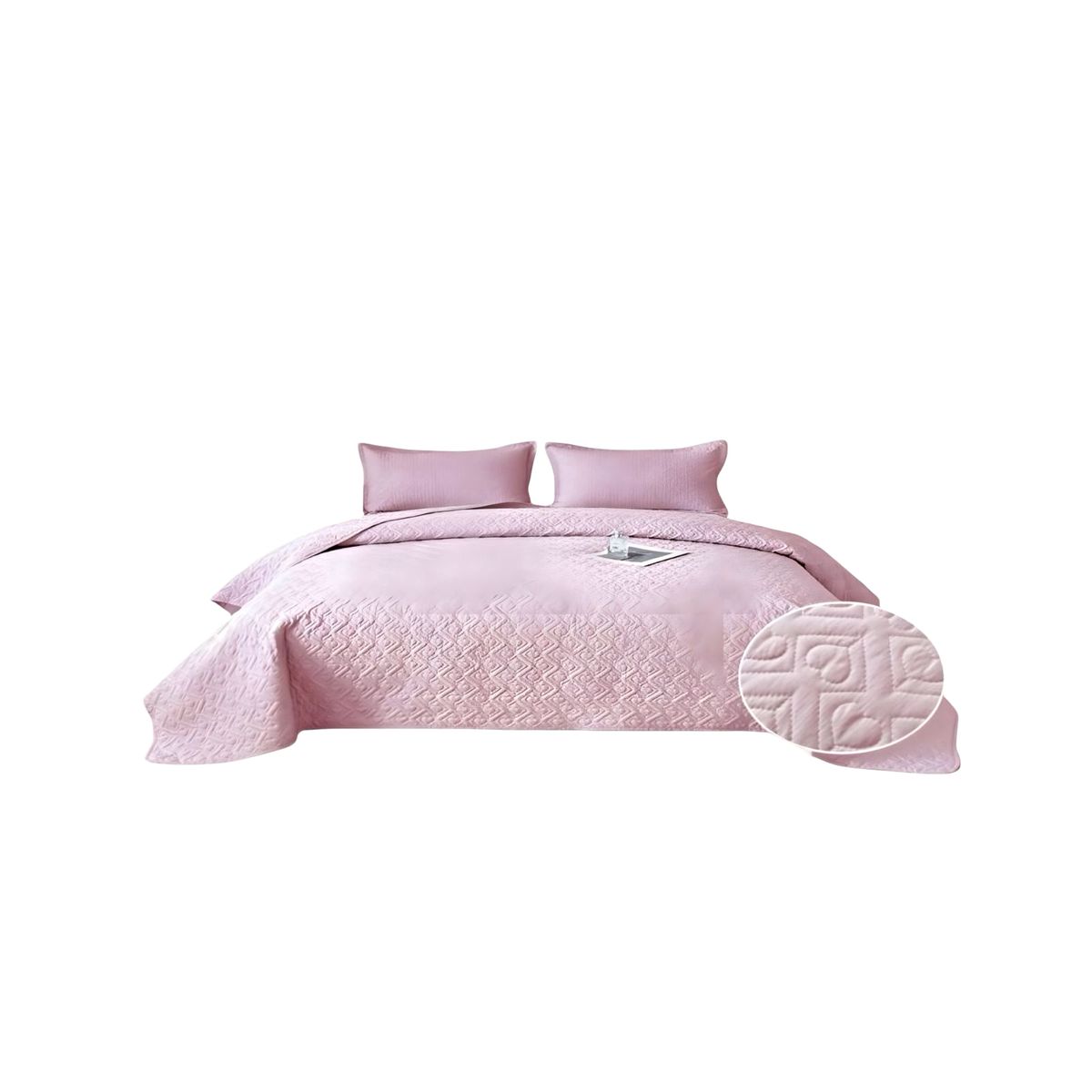 GENERICO - CUBRECAMA QUILT DE VERANO KING DISEÑO CORAZON 4