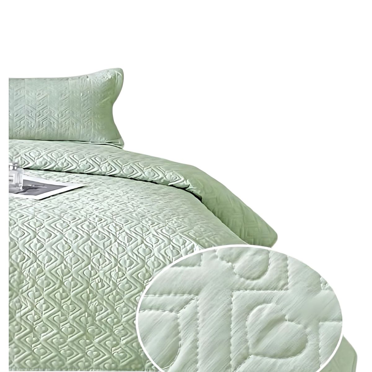 GENERICO - CUBRECAMA QUILT DE VERANO 2 PLAZAS DISEÑO CORAZON 3