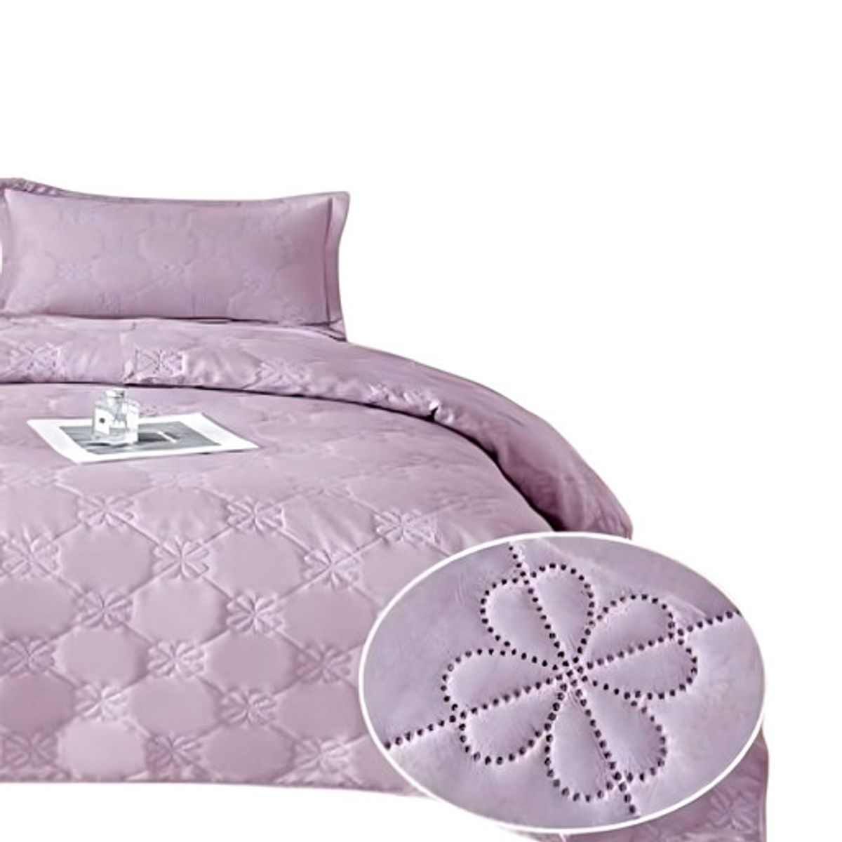 GENERICO - CUBRECAMA QUILT DE VERANO 2 PLAZAS DISEÑO FLOR 4