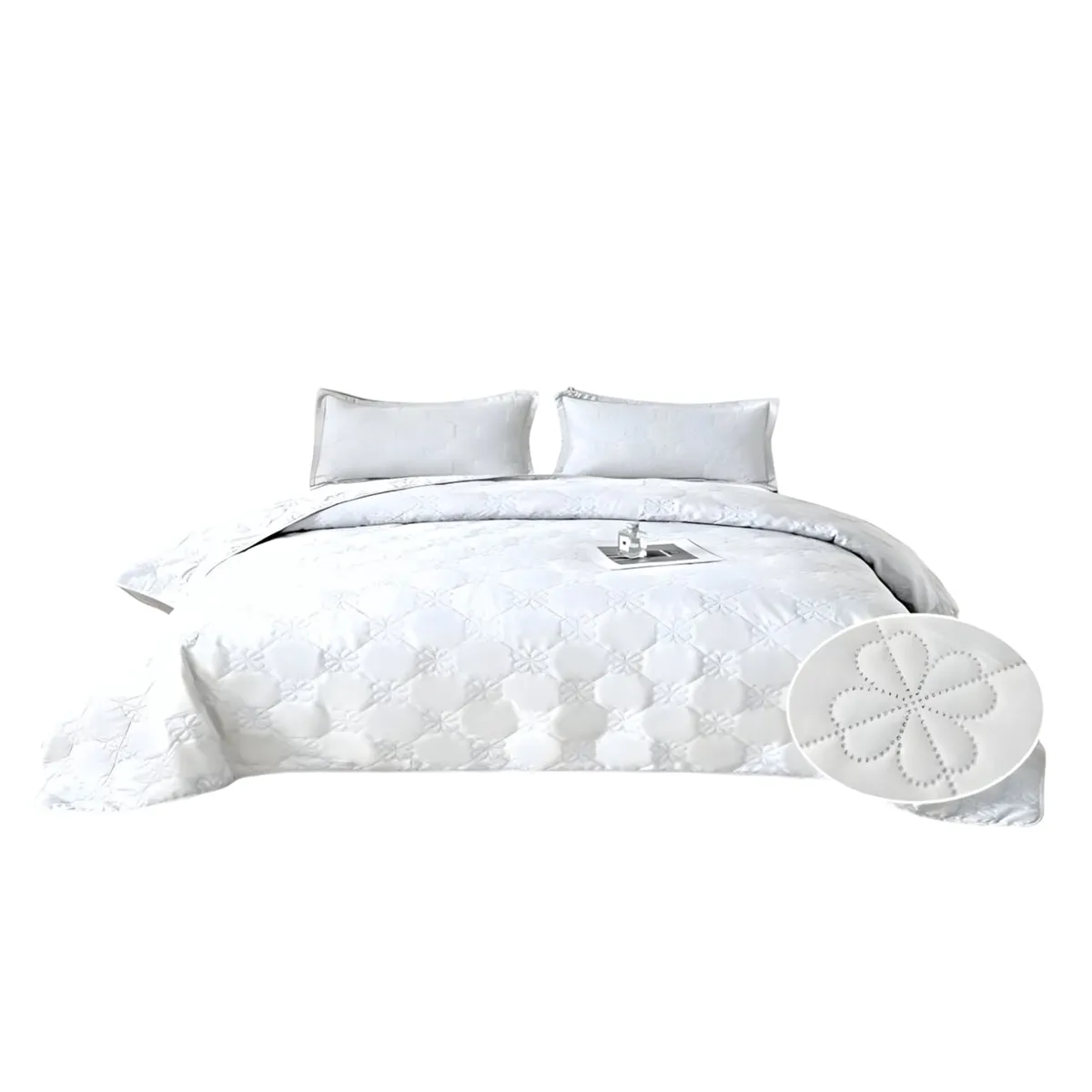 GENERICO - CUBRECAMA QUILT DE VERANO 2 PLAZAS DISEÑO FLOR 1_.